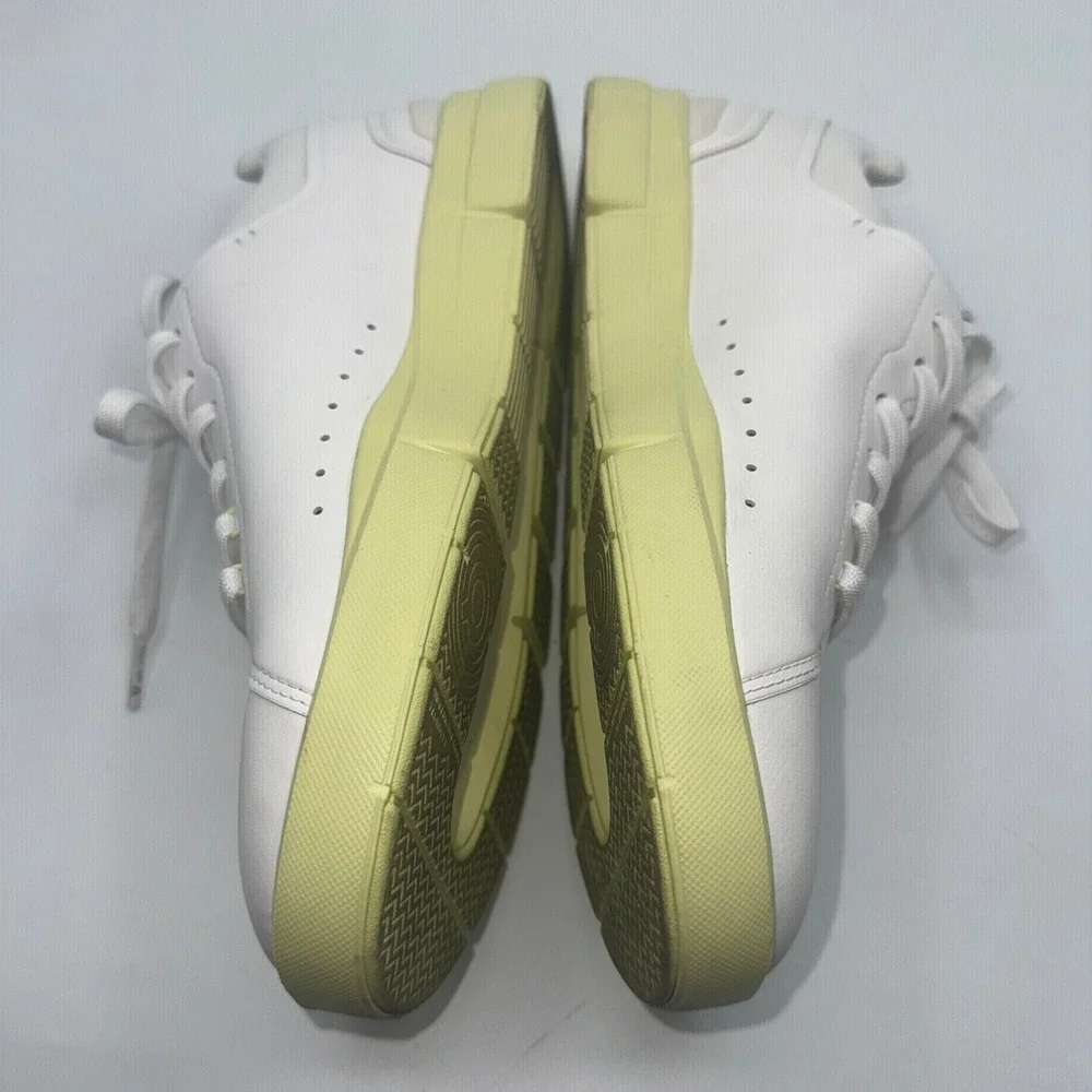 On Cloud THE ROGER Advantage Men 7.5 Sneakers White Hay Yellow Walking Shoes EUC